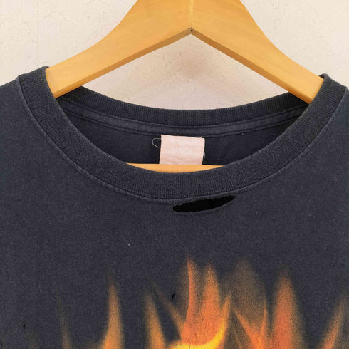 ファイヤースカル プリント Tシャツ メンズ