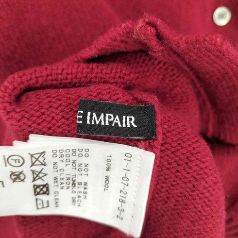 ノンブルアンペール NOMBRE IMPAIR ノーカラーラグランスリーブウールカーディガン レディース F