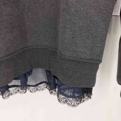 サカイ Sacai Tech Fleece レースドッキング クルーネック スウェット トレーナー レディース S