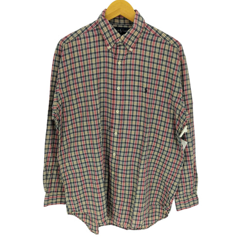 ラルフローレン RALPH LAUREN 90S BLAKE ポニー刺繍 タータンチェック ボタンダウン L/S シャツ メンズ import:M