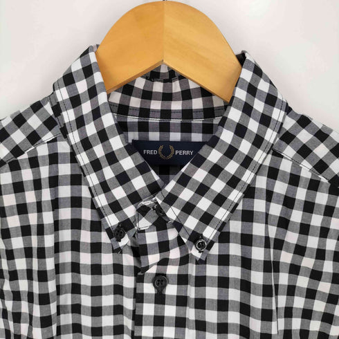 フレッドペリー FRED PERRY TWO COLOUR GINGHAM SHIRT メンズ import:M