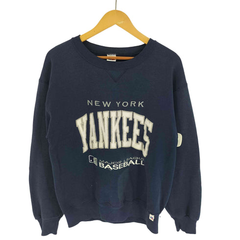 ラッセルアスレチック RUSSELL ATHLETIC 90S USA製 野球 ベースボールチーム 3D ロゴ 刺繍 Vガゼット 裏起毛 スウェット トレーナー メンズ import:M