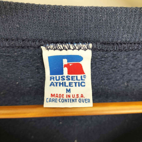ラッセルアスレチック RUSSELL ATHLETIC 90S USA製 野球 ベースボールチーム 3D ロゴ 刺繍 Vガゼット 裏起毛 スウェット トレーナー メンズ import:M