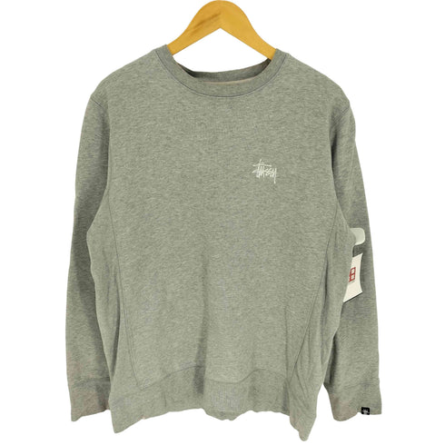 ステューシー Stussy 00S ロゴ刺繍 王冠 クラウン プリント 裏起毛 クルーネック スウェット トレーナー メンズ import:XL