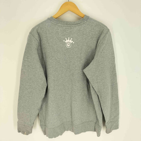 ステューシー Stussy 00S ロゴ刺繍 王冠 クラウン プリント 裏起毛 クルーネック スウェット トレーナー メンズ import:XL