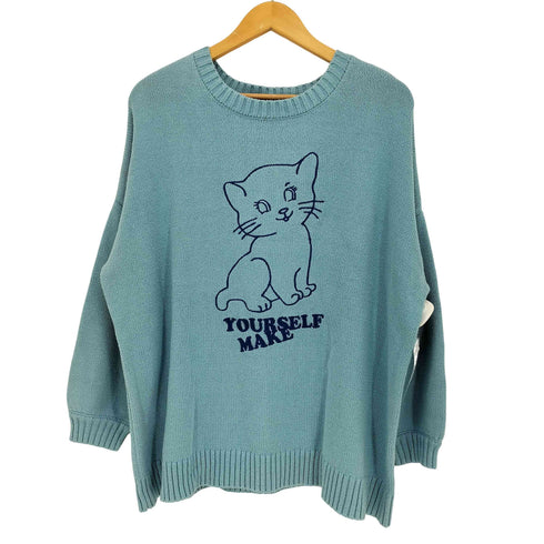 キャンディストリッパー Candy Stripper MAKE YOURSELF KNIT 猫刺繍 ニット レディース JPN:2