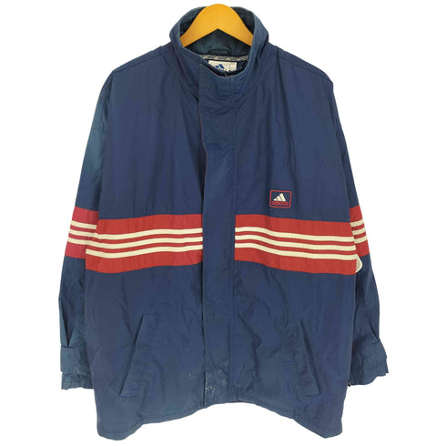 アディダス adidas 90S パフォーマンスロゴ ロゴパッチ 3ライン スタンドネック ナイロン ジャケット メンズ import:L
