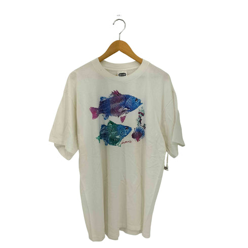 AMERICAN CLASSIC 90s USA製 Newport Ri 袖裾シングル イラストプリント 半袖Tシャツ カットソー メンズ XL