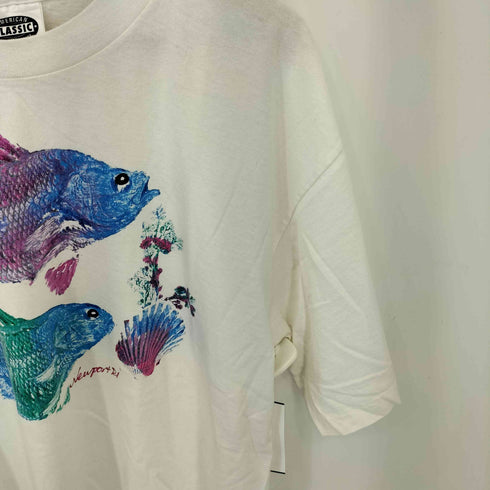 AMERICAN CLASSIC 90s USA製 Newport Ri 袖裾シングル イラストプリント 半袖Tシャツ カットソー メンズ XL