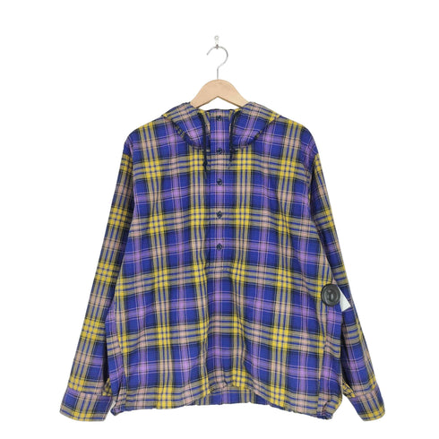 ビームス BEAMS 25AW ワイドフィット リフレクター チェック フードシャツ メンズ M