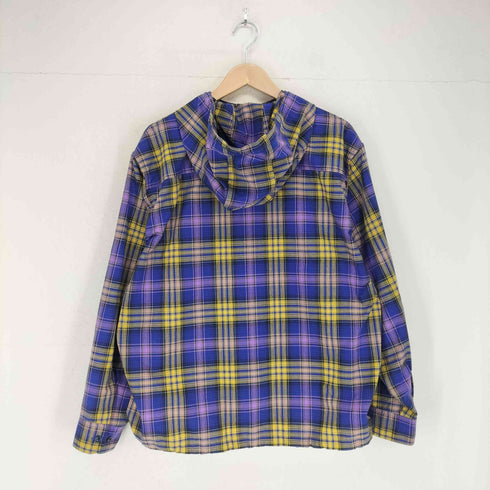 ビームス BEAMS 25AW ワイドフィット リフレクター チェック フードシャツ メンズ M