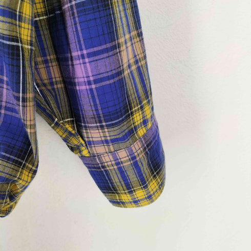 ビームス BEAMS 25AW ワイドフィット リフレクター チェック フードシャツ メンズ M