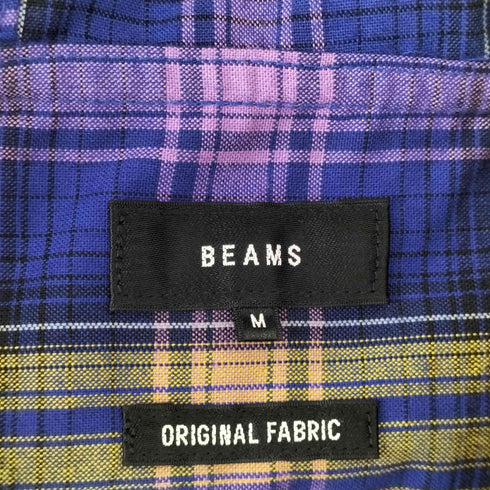 ビームス BEAMS 25AW ワイドフィット リフレクター チェック フードシャツ メンズ M