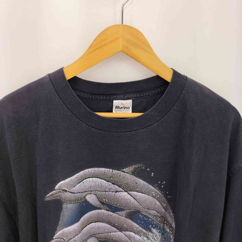 ムリナ murina 90-00s USA製 FLORIDA ドルフィンプリント クルーネック 半袖Tシャツ カットソー メンズ XL