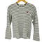 プレイコムデギャルソン PLAY COMME des GARCONS ミニハートワッペン クルーネックボーダー長袖カットソー レディース JPN:M