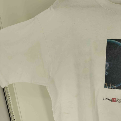 90S USA製 FRUIT OF THE LOOM ボディ Disease ディジーズ 背面 企業 プリント クルーネック S/S Tシャツ シングルステッチ メンズ import:XL