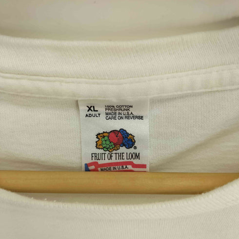 90S USA製 FRUIT OF THE LOOM ボディ Disease ディジーズ 背面 企業 プリント クルーネック S/S Tシャツ シングルステッチ メンズ import:XL