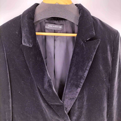 ザラ ZARA ダブルブレストベロアテーラードジャケット レディース import:M