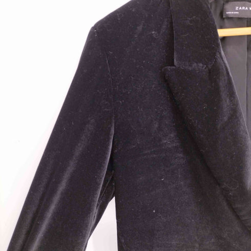 ザラ ZARA ダブルブレストベロアテーラードジャケット レディース import:M