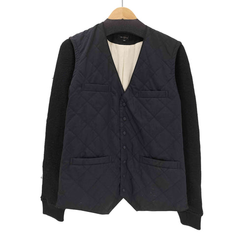 ORGLORY オアグローリー 異素材 ドッキング 袖ニット 切替え デタッチャブル キルティング ベスト コンビ ジャケット シンチバック メンズ 38