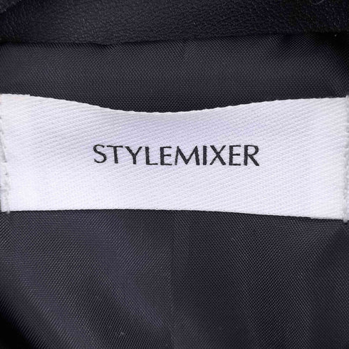 スタイルミキサー STYLEMIXER リブカラーフェイクレザージャケット メンズ