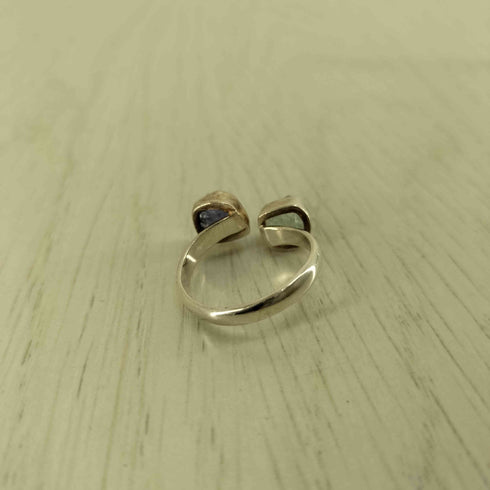 silver925刻印 アクアマリン タンザナイト リング レディース