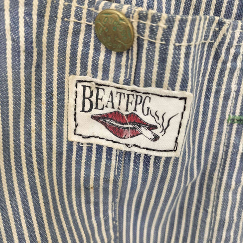 60-70s BEATFPG ヒッコリーストライプ オーバーオール つなぎ 襤褸 メンズ