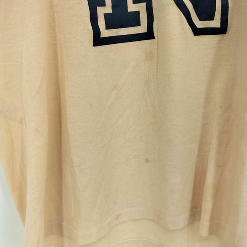 70-80s NAVY フロントプリント リンガーTシャツ カットソー メンズ