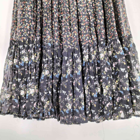 ヌキテパ NE QUITTEZ PAS Georgette Flower Panel Long Skirt レディース