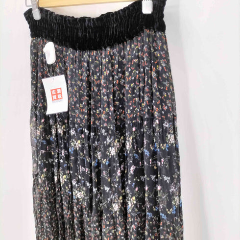 ヌキテパ NE QUITTEZ PAS Georgette Flower Panel Long Skirt レディース