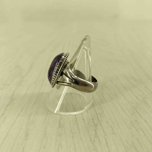 ナバホ NAVAJO インディアンジュエリー STERLING RT ロビン・ツォーシー 刻印 チャロアイト リング メンズ 19-20号