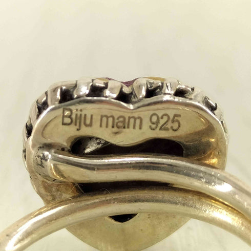 Biju mam silver925刻印 ルビー ハートモチーフ リング レディース 12-13号