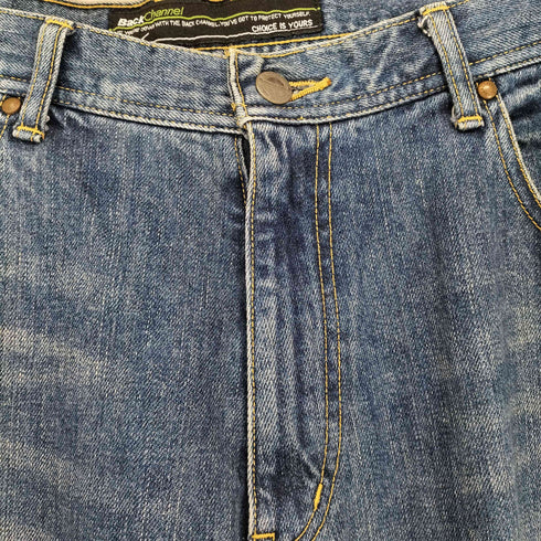 バックチャンネル Back Channel レザーパッチ ストレート デニムパンツ メンズ JPN:XL