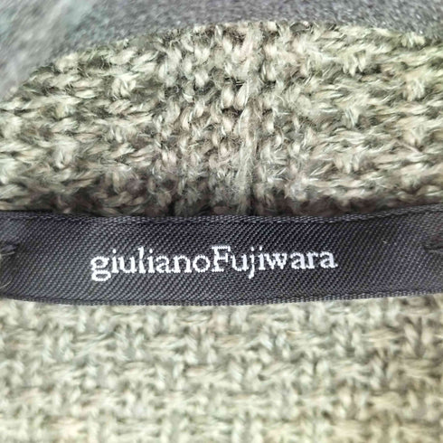 ジュリアーノフジワラ giuliano Fujiwara イタリア製 レーヨンリネン ハイネックカーディガン メンズ