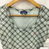 バーバリーブルーレーベル BURBERRY BLUE LABEL ロゴ刺繍 ノバチェック Uネック Tシャツ レディース 38