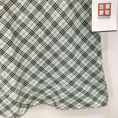 バーバリーブルーレーベル BURBERRY BLUE LABEL ロゴ刺繍 ノバチェック Uネック Tシャツ レディース 38