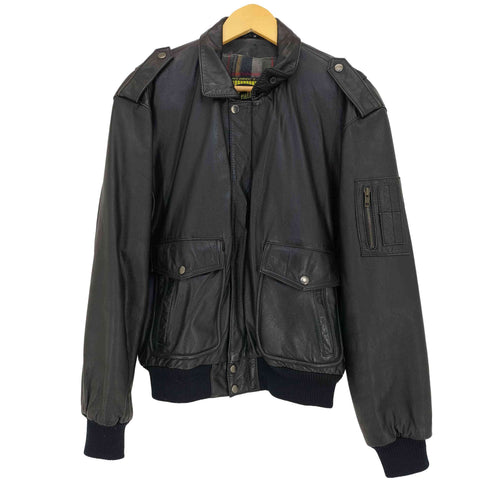 GENUIN LEATHER A-2型 裏地チェック カウレザージャケット メンズ import:M