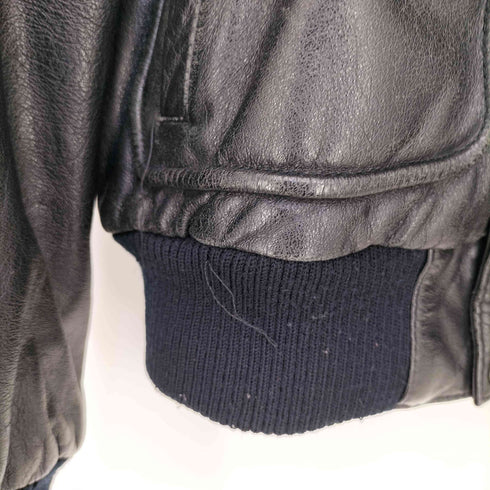 GENUIN LEATHER A-2型 裏地チェック カウレザージャケット メンズ import:M