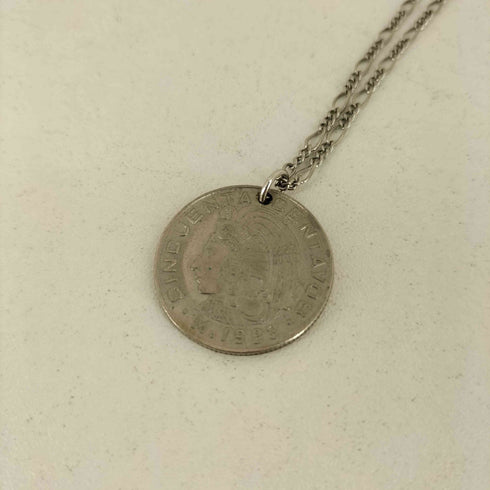 メキシコ50センターボ硬貨 CINCUENTA CENTAVOS ·Mo 1983 ペンダント シルバーネックレス メンズ