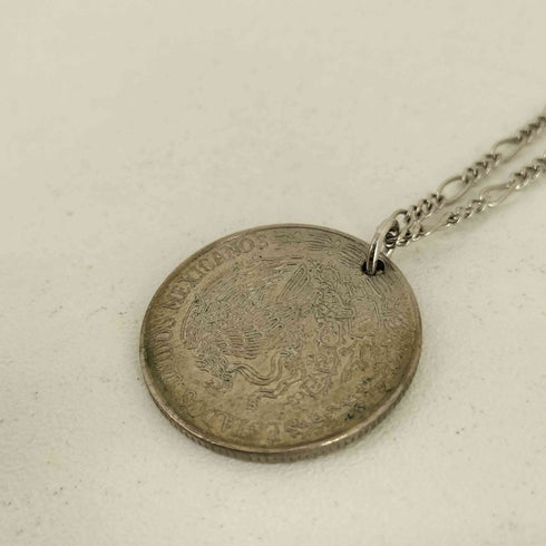 メキシコ50センターボ硬貨 CINCUENTA CENTAVOS ·Mo 1983 ペンダント シルバーネックレス メンズ