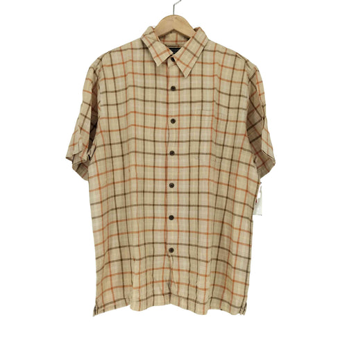 ドッカーズ DOCKERS リネン混 チェック柄ボックスシャツ メンズ L