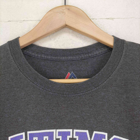 マジェスティック MAJESTIC フロントチームロゴプリントクルーネックTシャツ メンズ L