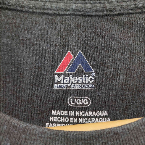 マジェスティック MAJESTIC フロントチームロゴプリントクルーネックTシャツ メンズ L