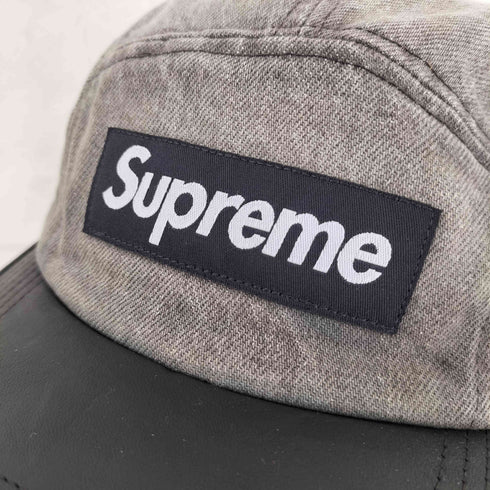 シュプリーム Supreme denim leather visor camp cap メンズ