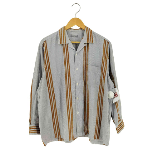 コムデギャルソンオム COMME des GARCONS HOMME 90s 田中オム ベロアストライプ コットン オープンカラーシャツ メンズ