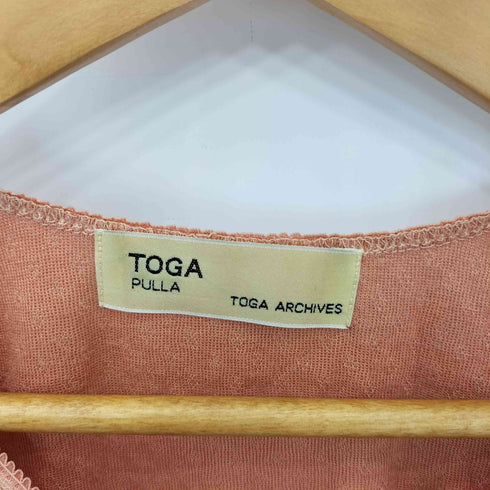 トーガプルラ TOGA PULLA レーヨンナイロン Vネック メッシュニットカットソー レディース JPN:M
