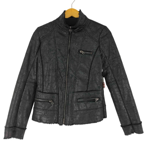ザラ ZARA フェイクムートンジャケット レディース US S