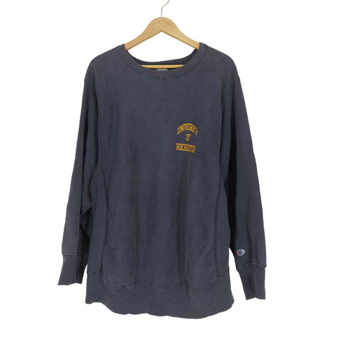チャンピオン Champion REVERSE WEAVE 90-00s USA製 UNEVERSITY OF ROCHESTER フロントプリントクルーネックスウェット メンズ XL