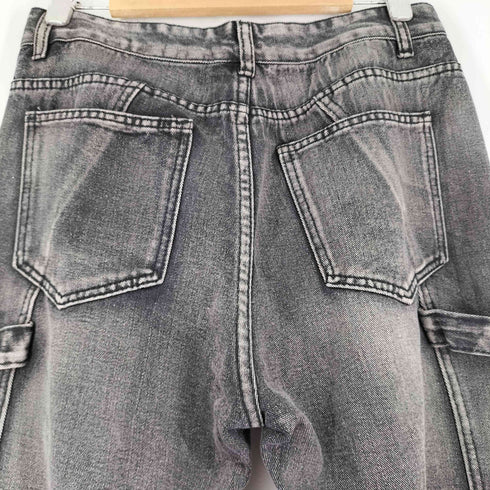 ダメージ加工 サイドジップ ブラック ペインター デニムパンツ メンズ