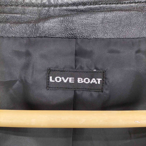 loveboat ノーカラーシングルラムレザージャケット レディース M